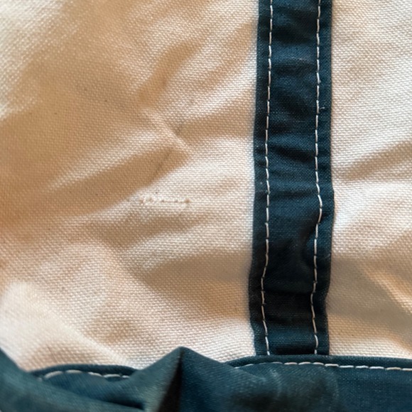 Vtg L.L.Bean Boat Tote 'Radar Bob' Corgi Embroidered Canvas Bag Green Trim - Picture 12 of 12